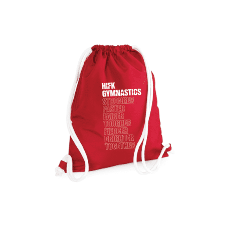Premium jumppapussi HIFK Gymnastics sloganilla /punainen