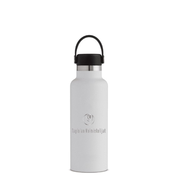 Hydro Flask termosjuomapullo standard mouth flex cap (18oz) TapVo logolla /valkoinen